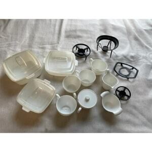 14 pc. Vintage White Children's Kitchen Dishes Play Set